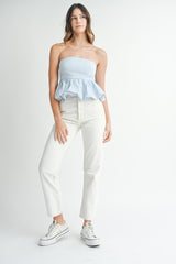 KAEL BUBBLE HEM TUBE TOP