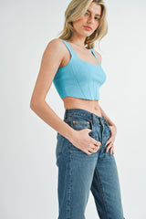 CARLOTA CROSET CROP KNIT TOP