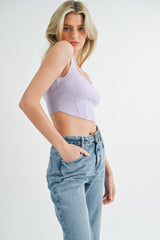 CARLOTA CROSET CROP KNIT TOP