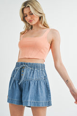 CARLOTA CROSET CROP KNIT TOP