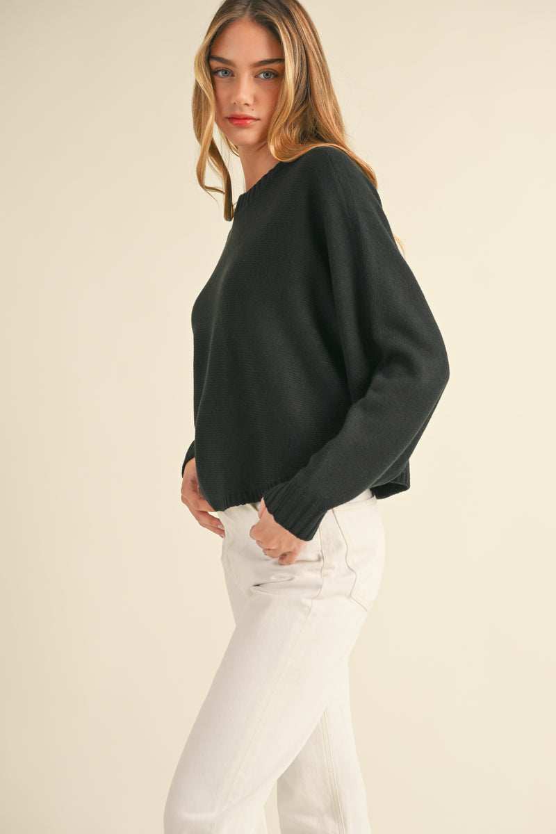 ULANI ROUND NECK CAPE SWEATER