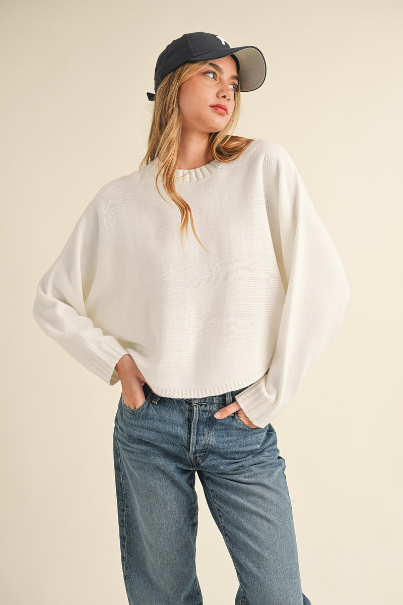 ULANI ROUND NECK CAPE SWEATER