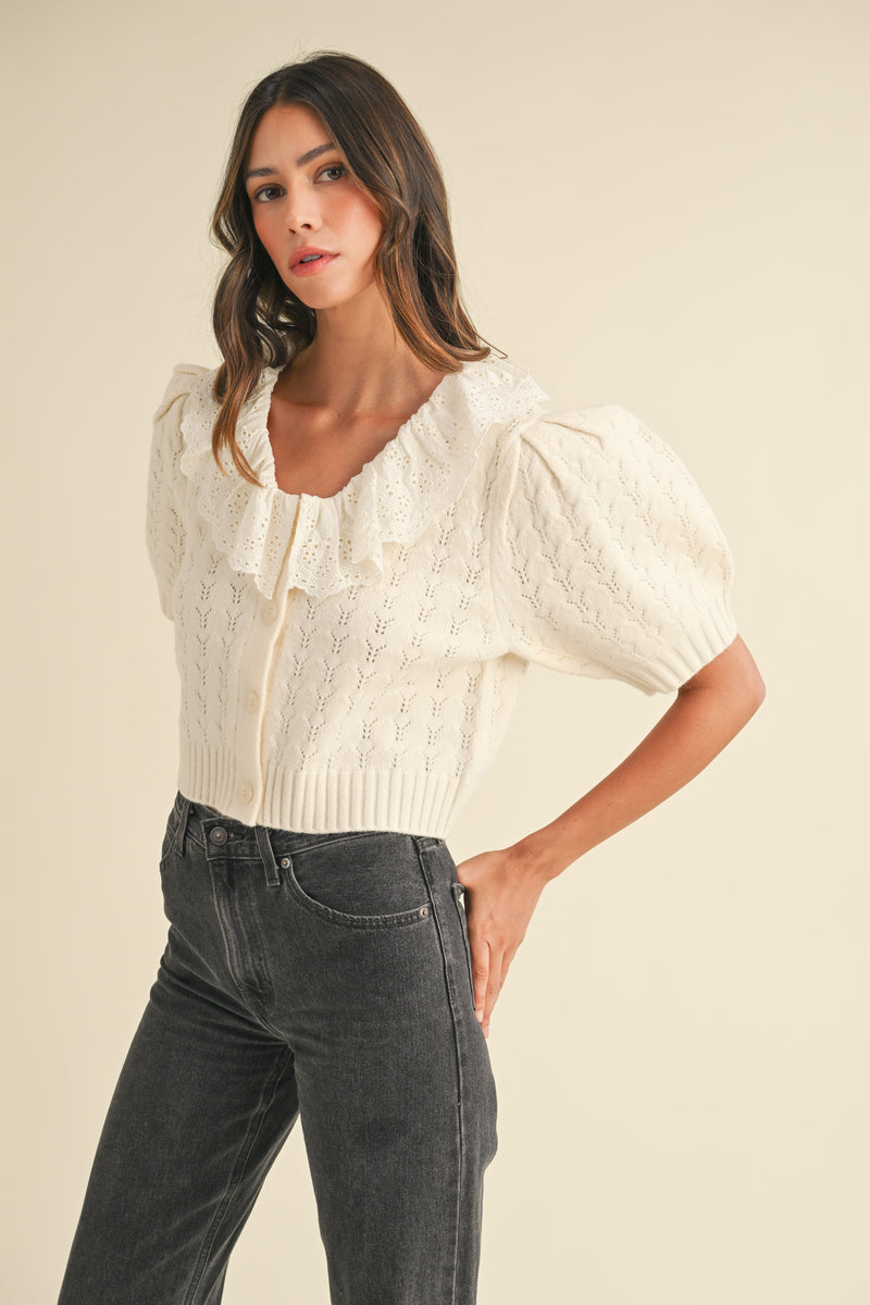 ADLEY LACE COLLAR CARDIGAN