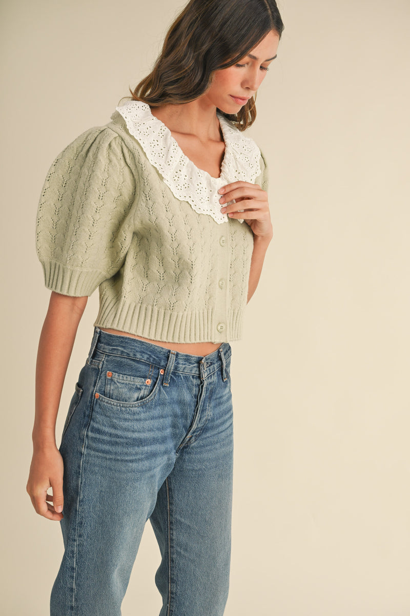 ADLEY LACE COLLAR CARDIGAN
