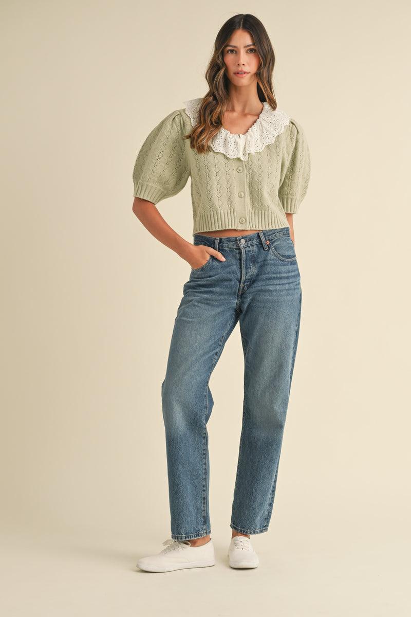 ADLEY LACE COLLAR CARDIGAN