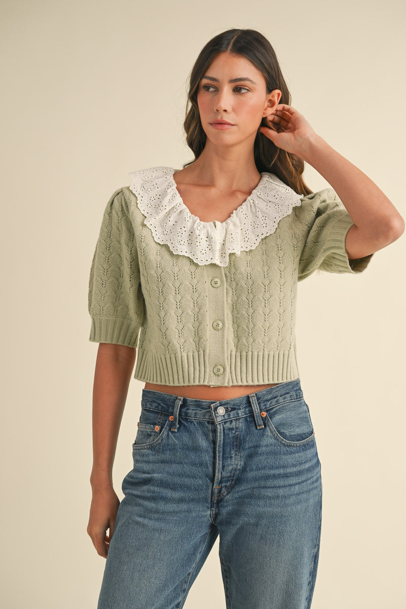 ADLEY LACE COLLAR CARDIGAN