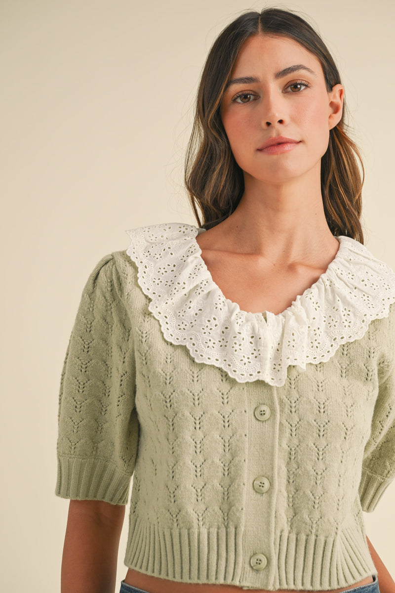 ADLEY LACE COLLAR CARDIGAN