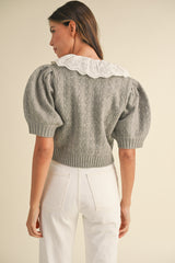 ADLEY LACE COLLAR CARDIGAN