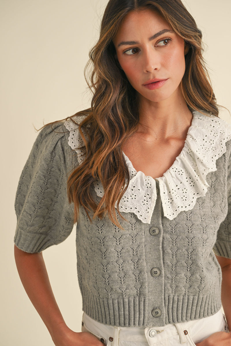 ADLEY LACE COLLAR CARDIGAN