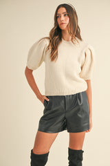 PRIMROSE PUFF SHORT SLEEVE SWEATER TOP