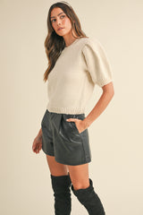 PRIMROSE PUFF SHORT SLEEVE SWEATER TOP