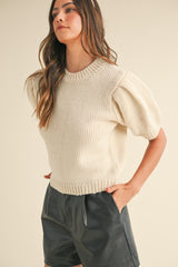 PRIMROSE PUFF SHORT SLEEVE SWEATER TOP