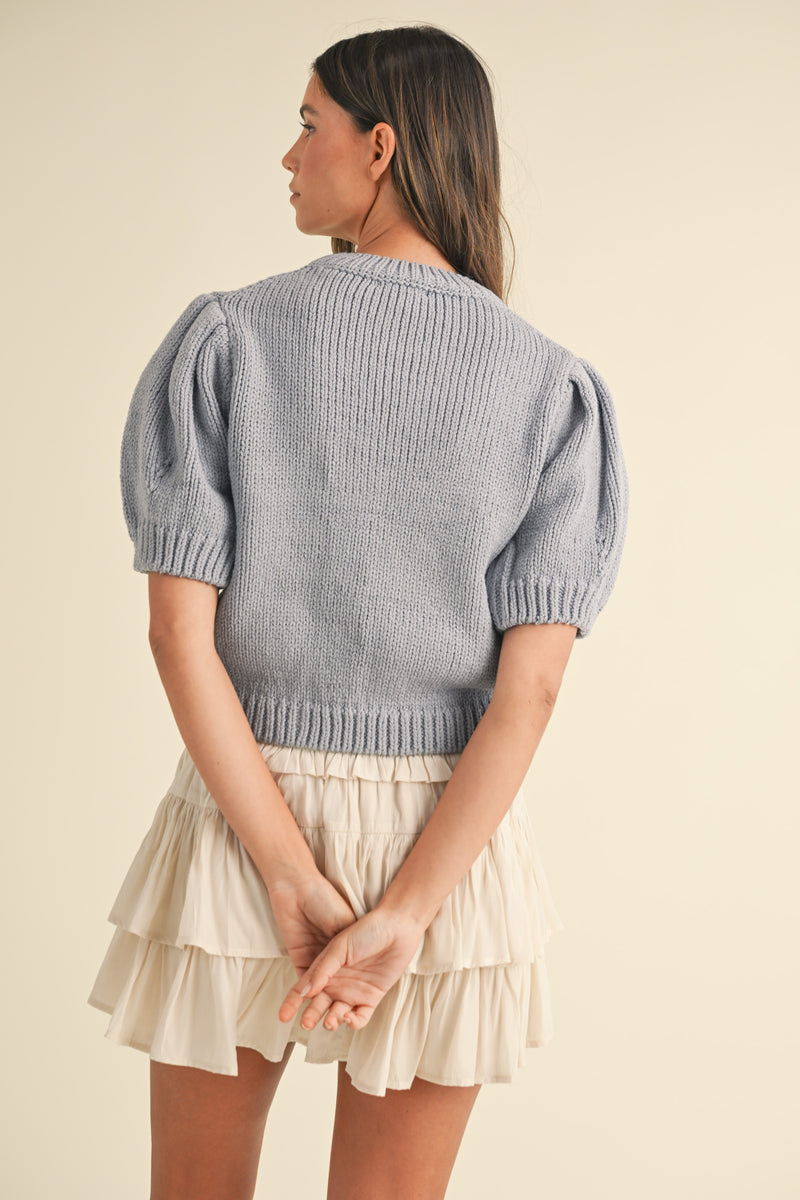 PRIMROSE PUFF SHORT SLEEVE SWEATER TOP