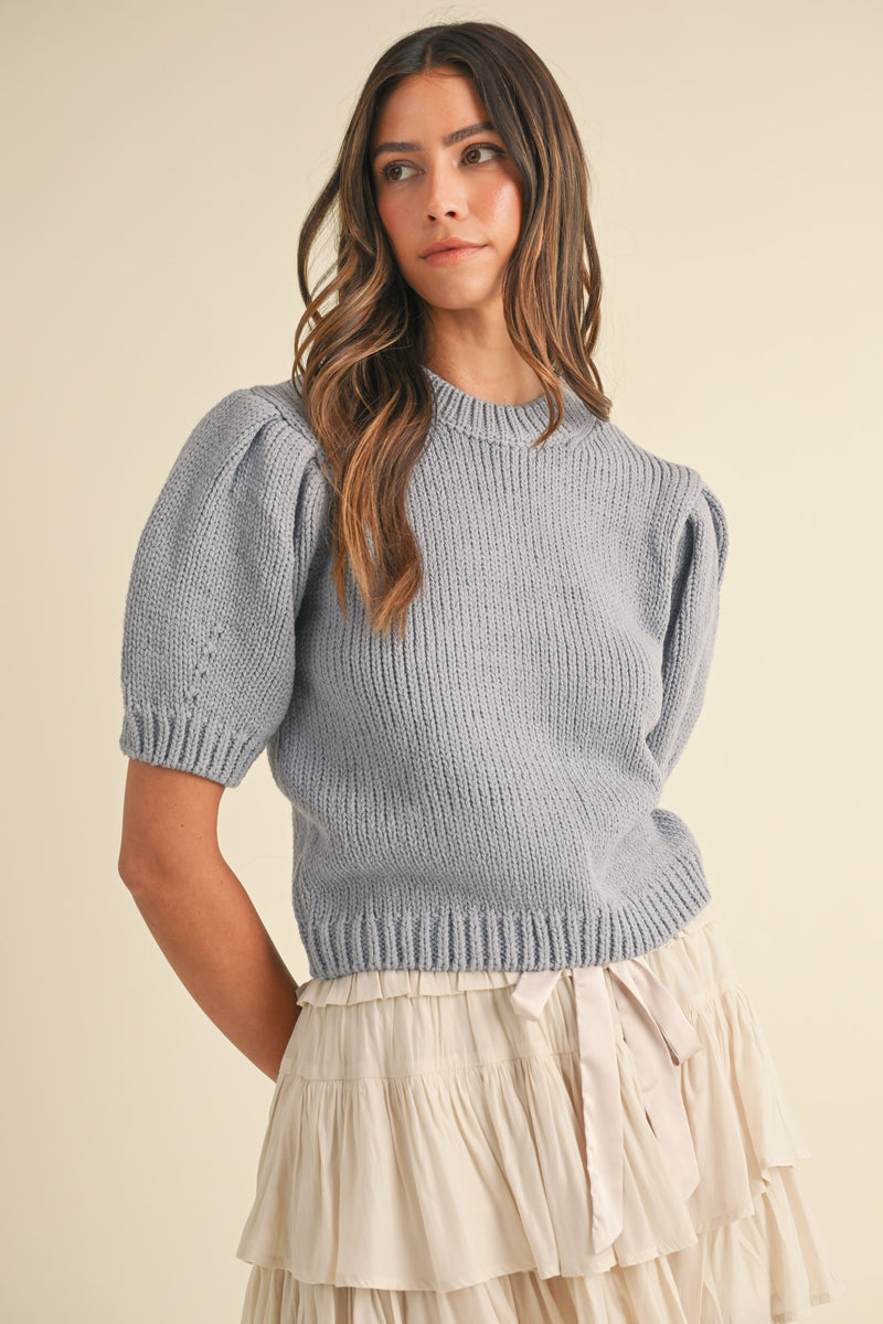 PRIMROSE PUFF SHORT SLEEVE SWEATER TOP