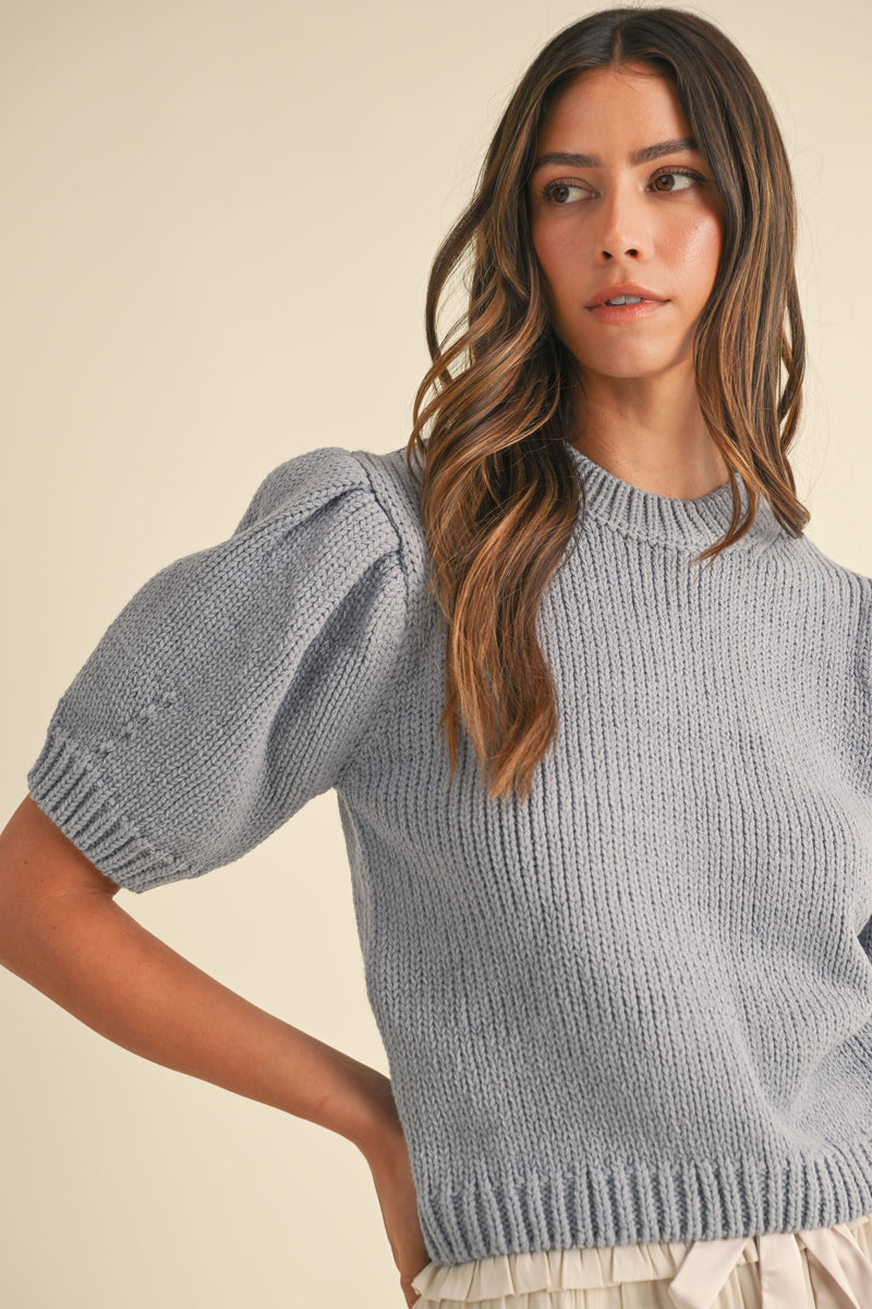 PRIMROSE PUFF SHORT SLEEVE SWEATER TOP