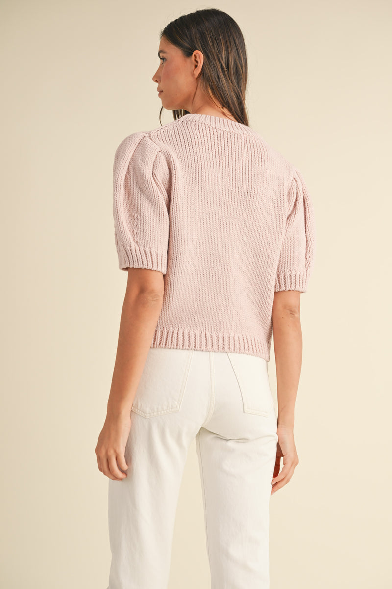 PRIMROSE PUFF SHORT SLEEVE SWEATER TOP