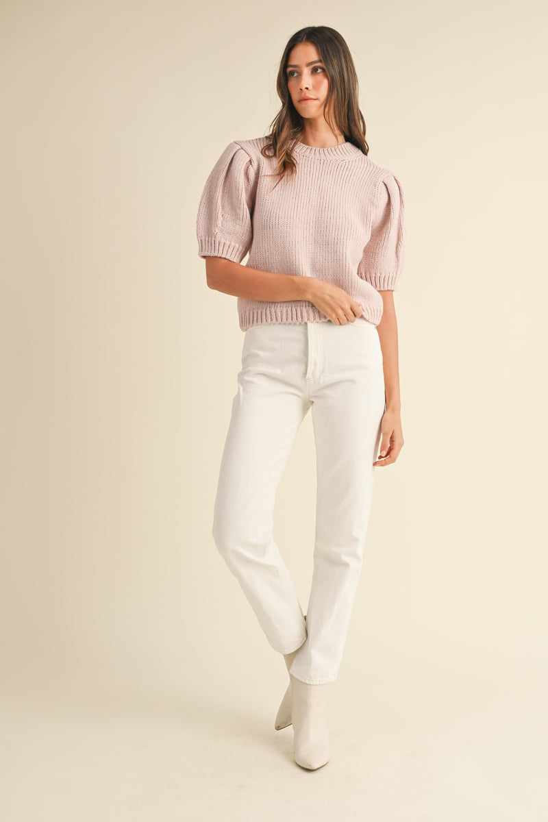 PRIMROSE PUFF SHORT SLEEVE SWEATER TOP