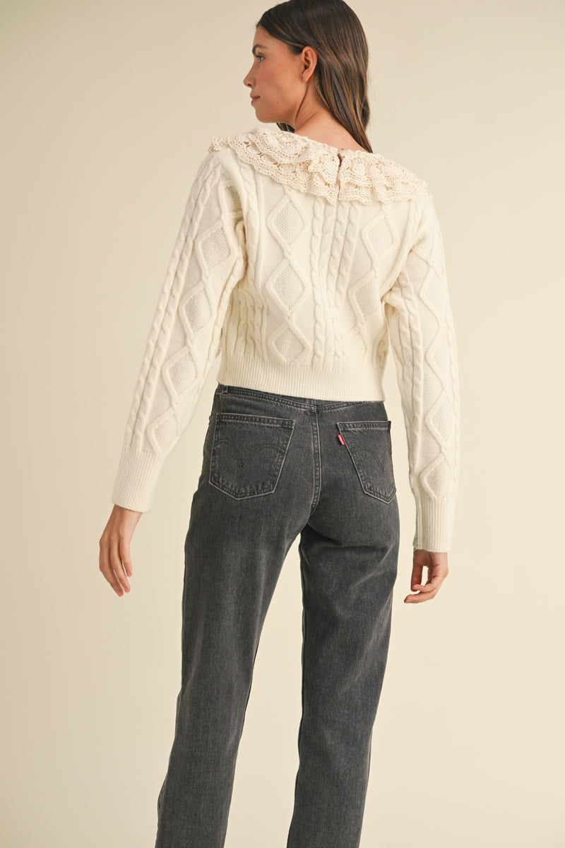 MAELIS RUFFLED LACE SWEATER