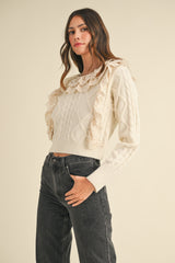 MAELIS RUFFLED LACE SWEATER