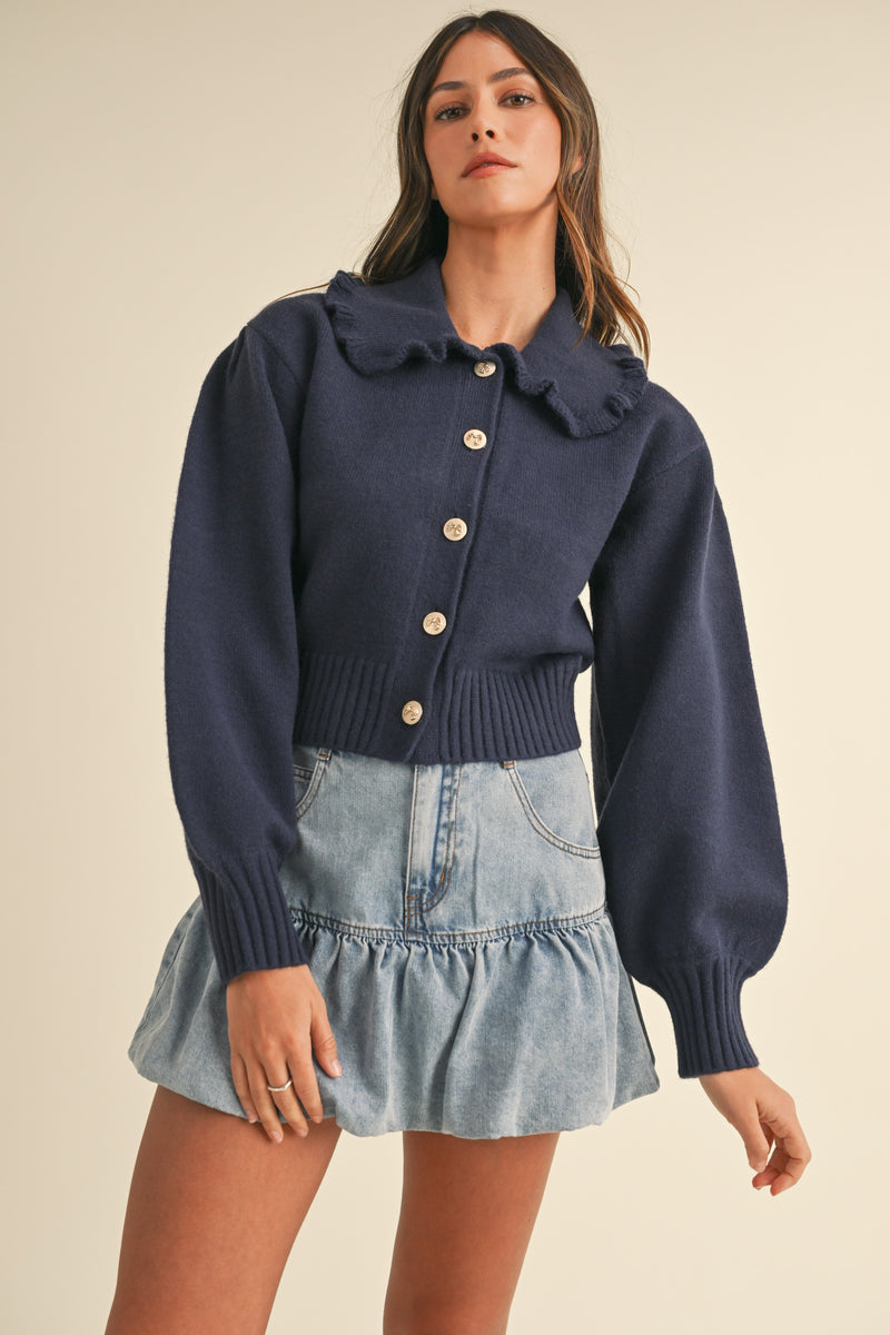 OCEANA COLLARED CARDIGAN