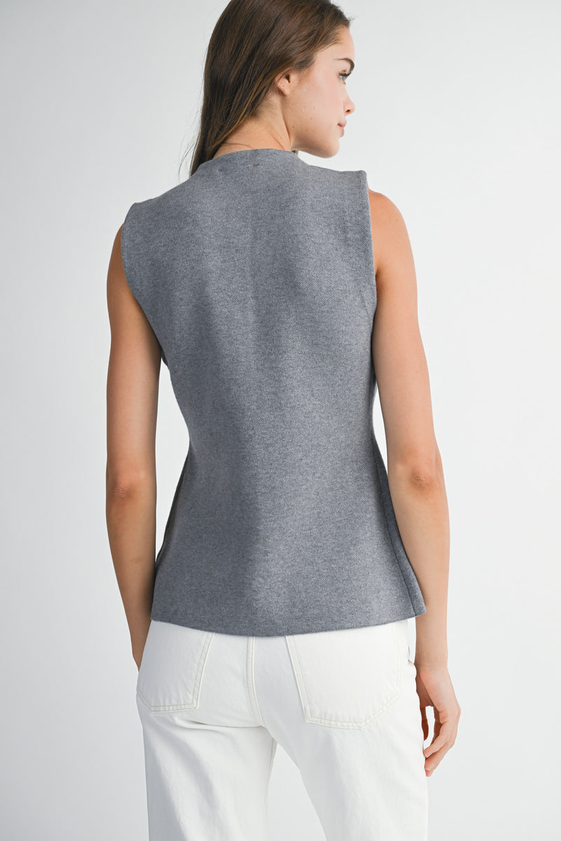 CRYSTAL BUTTON SWEATER VEST