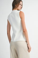 CRYSTAL BUTTON SWEATER VEST