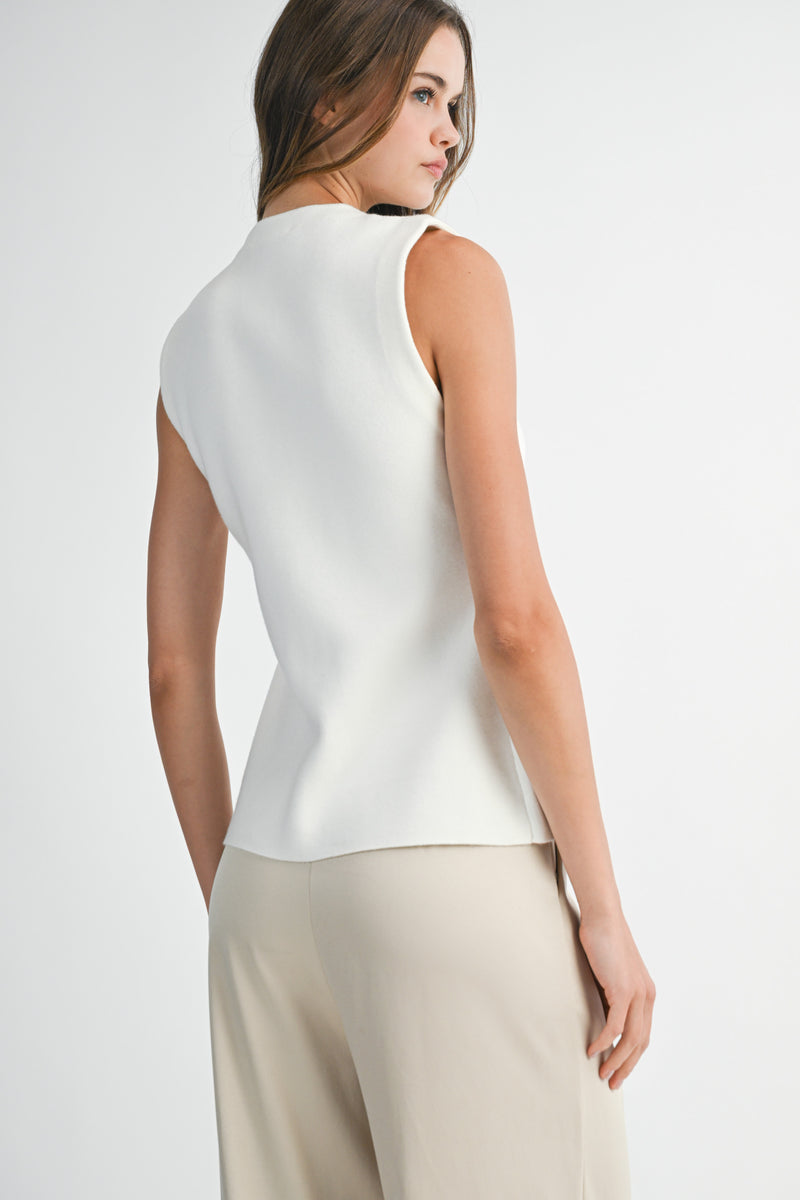 CRYSTAL BUTTON SWEATER VEST