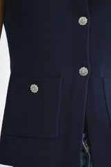 CRYSTAL BUTTON SWEATER VEST