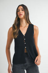 GRISELDA SIDE SLITS SWEATER VEST