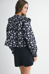 INAYA FLORAL PETER PAN COLLAR SHIRTS
