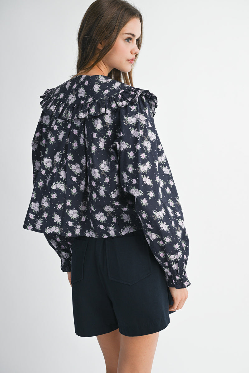INAYA FLORAL PETER PAN COLLAR SHIRTS