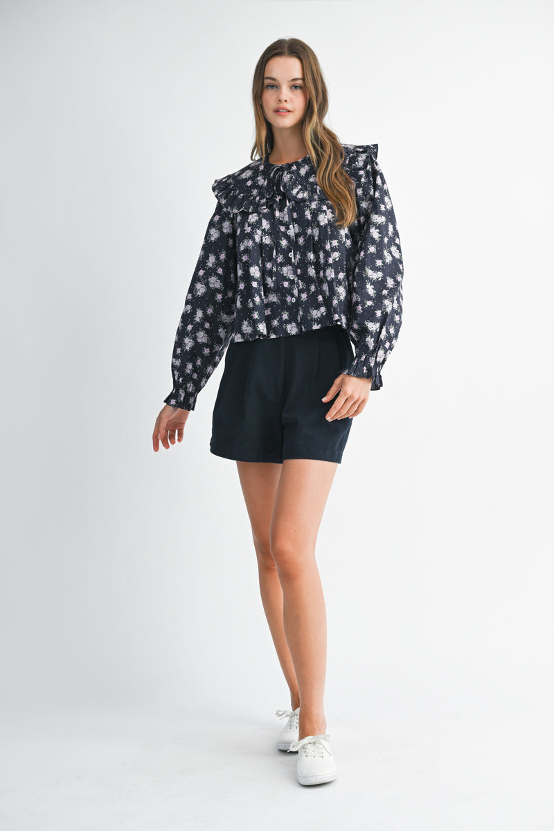 INAYA FLORAL PETER PAN COLLAR SHIRTS