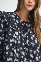 INAYA FLORAL PETER PAN COLLAR SHIRTS