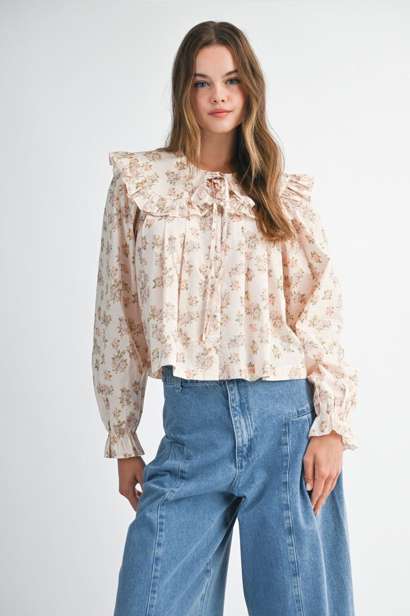 INAYA FLORAL PETER PAN COLLAR SHIRTS