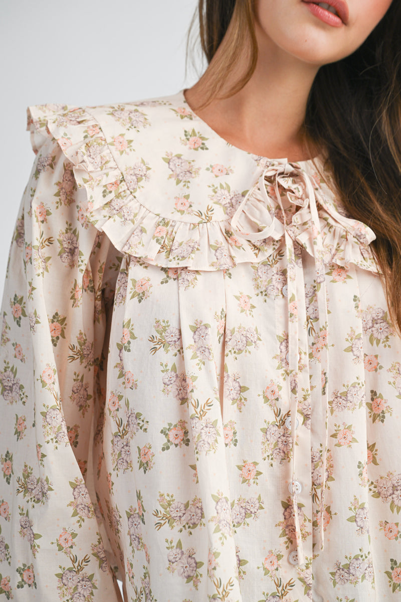 INAYA FLORAL PETER PAN COLLAR SHIRTS