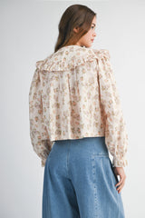 INAYA FLORAL PETER PAN COLLAR SHIRTS