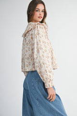 INAYA FLORAL PETER PAN COLLAR SHIRTS