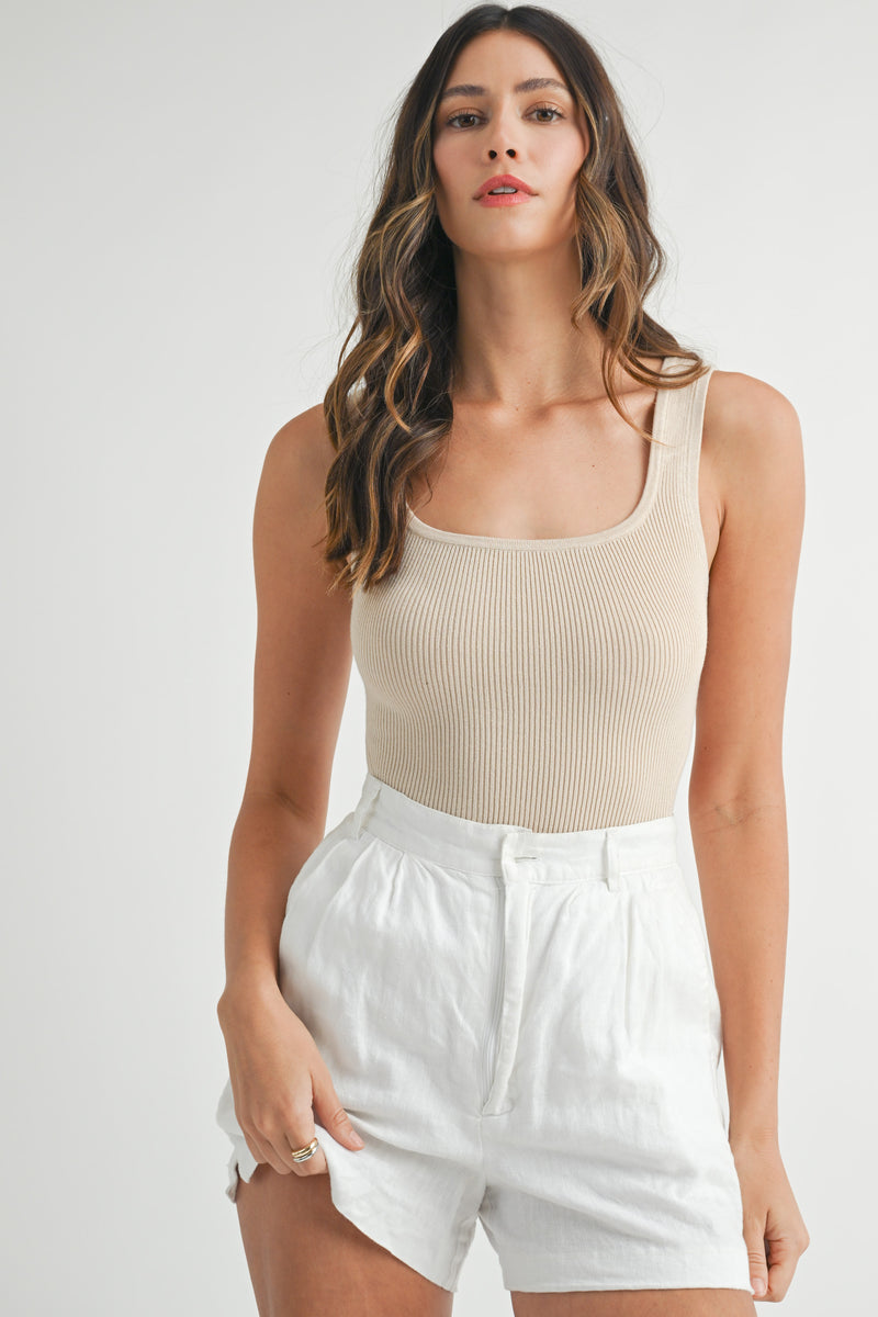 MELISSA OPEN BACK RIBBED BODYSUIT