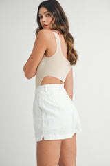 MELISSA OPEN BACK RIBBED BODYSUIT