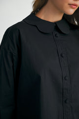 JAYLEE SCALLOPED EDGE COLLAR SHIRT