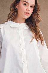 ALEENA SCALLOPED EDGE COLLAR SHIRT
