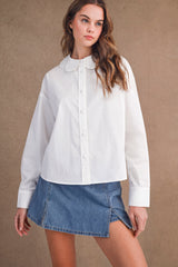 ALEENA SCALLOPED EDGE COLLAR SHIRT