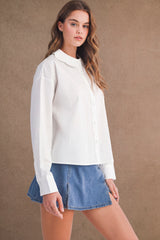 ALEENA SCALLOPED EDGE COLLAR SHIRT