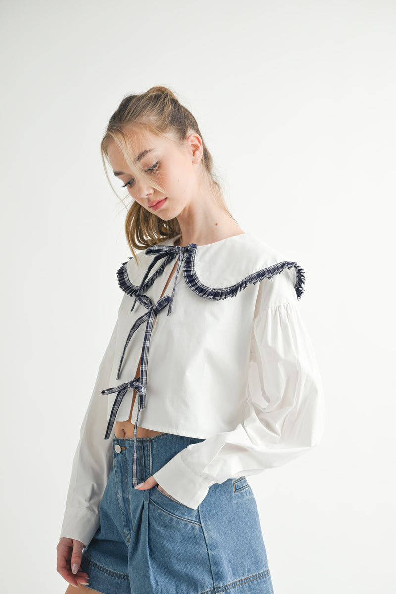 BUTTERCUP MAXI BIB COLLAR WITH RUFFLE BLOUSE