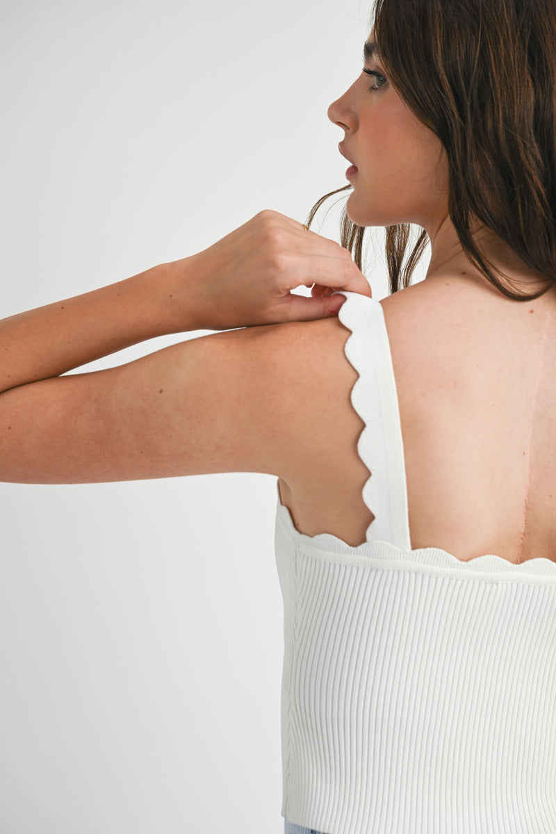 KRISTEN SCALLOPED KNIT TOP
