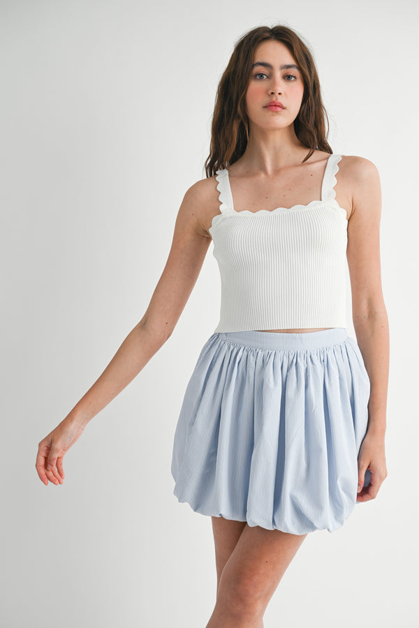 KRISTEN SCALLOPED KNIT TOP