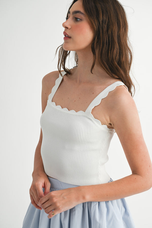 KRISTEN SCALLOPED KNIT TOP