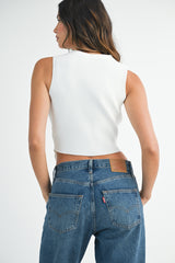 RAFAELLA BUTTON FRONT KNIT VEST