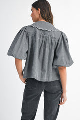 REINHELD SCALLOPED DETAIL PLAID SHIRTS