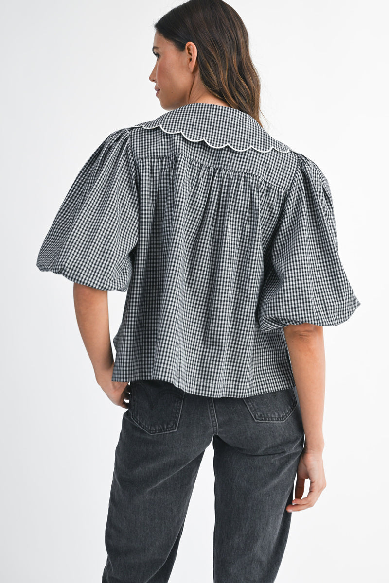REINHELD SCALLOPED DETAIL PLAID SHIRTS